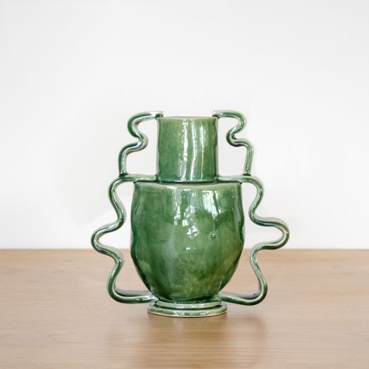 Double Stretch Vase, Green