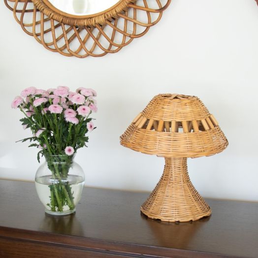 French Wicker Table Lamp