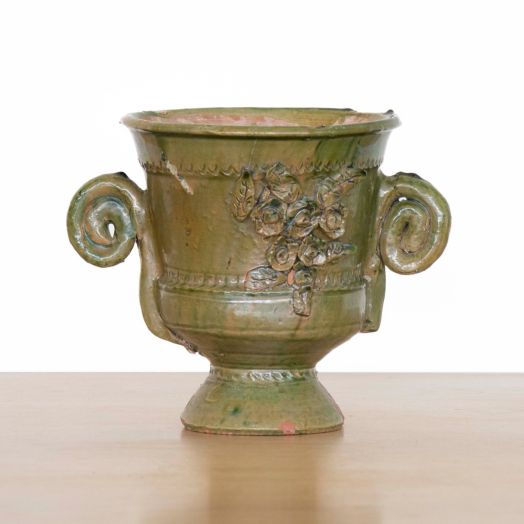 Traditional Spanish Green Ceramic Pot