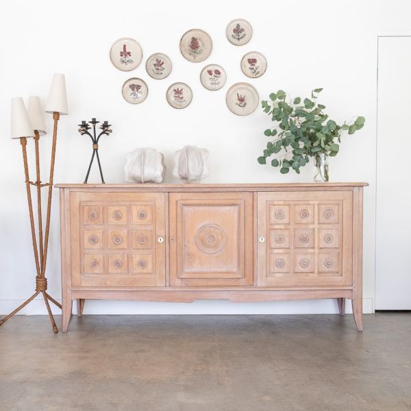 1940's Long French Oak Sideboard