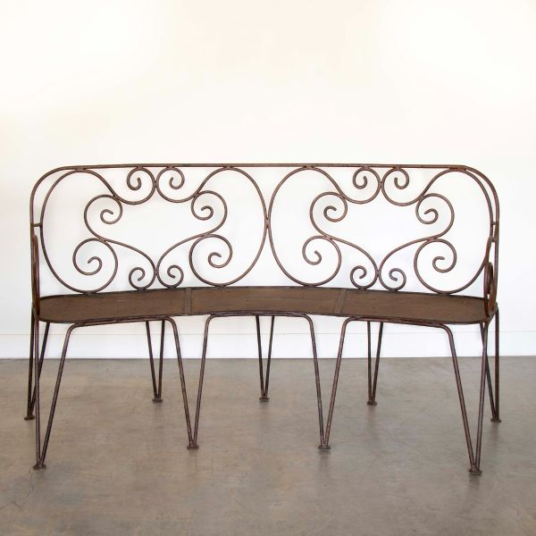 Spanish Antique Curved Iron Bench